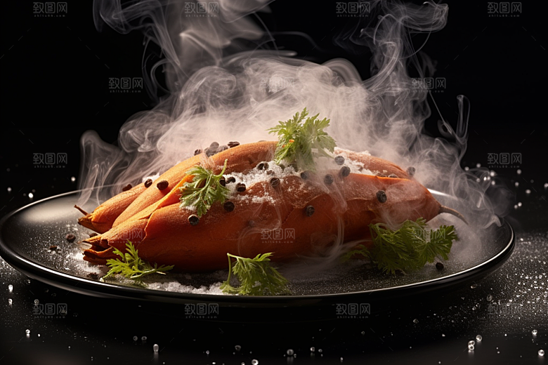 烤红薯高清美食摄影图