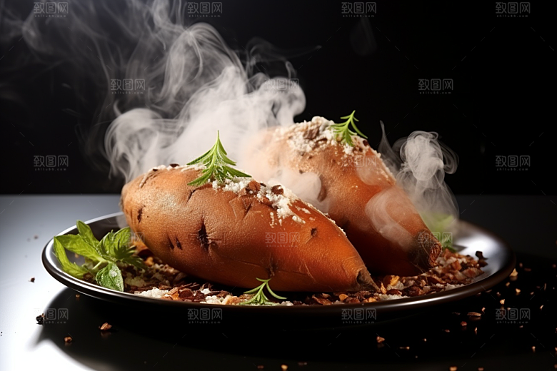 烤红薯高清冬天摄影图
