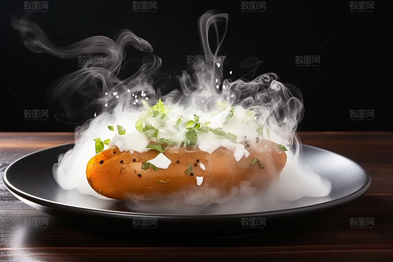 烤红薯美味冬天摄影图