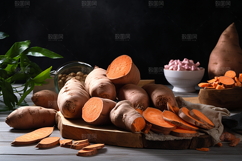 烤红薯冬天冬季摄影图