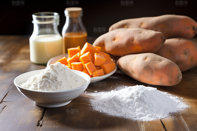 烤红薯冬天美食摄影图