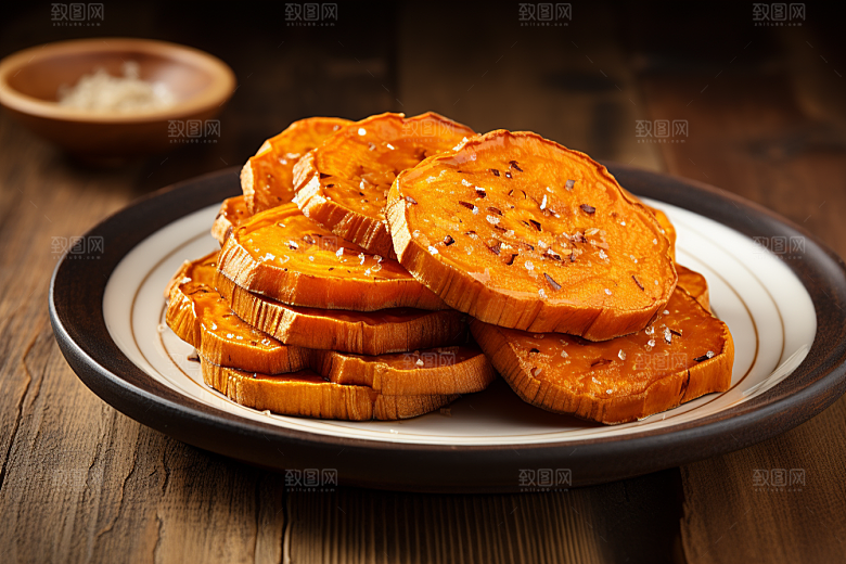 烤红薯温暖冬天摄影图