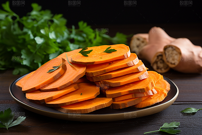 烤红薯美食高清摄影图