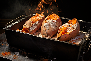 烤红薯高清美食摄影图