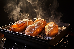 烤红薯冬季温暖摄影图