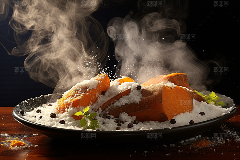烤红薯冬季美味摄影图