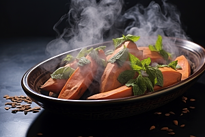 红薯地瓜碳水食材摄影图