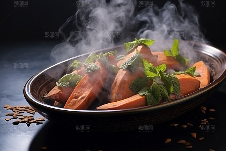 红薯地瓜碳水食材摄影图
