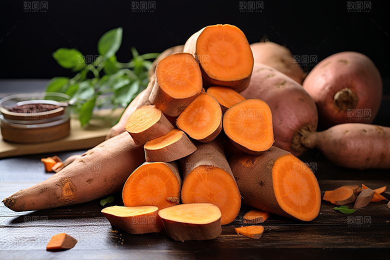 红薯地瓜碳水主食摄影图