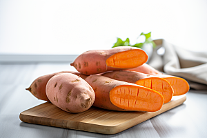 红薯地瓜食材美食摄影图