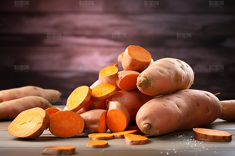 红薯地瓜黄心地瓜美食摄影图