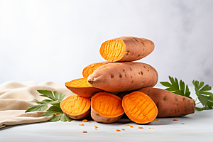 红薯地瓜碳水杂粮摄影图