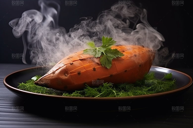 红薯地瓜山芋食材摄影图