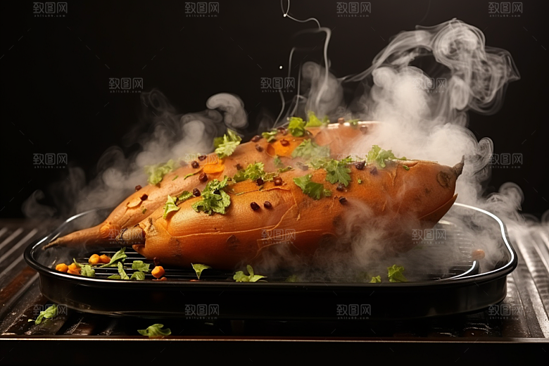 红薯地瓜食材美食摄影图