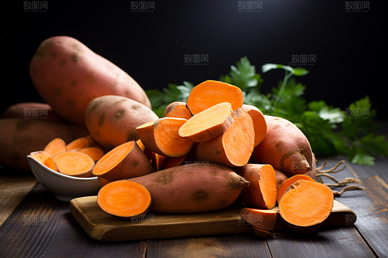 红薯地瓜淀粉杂粮摄影图