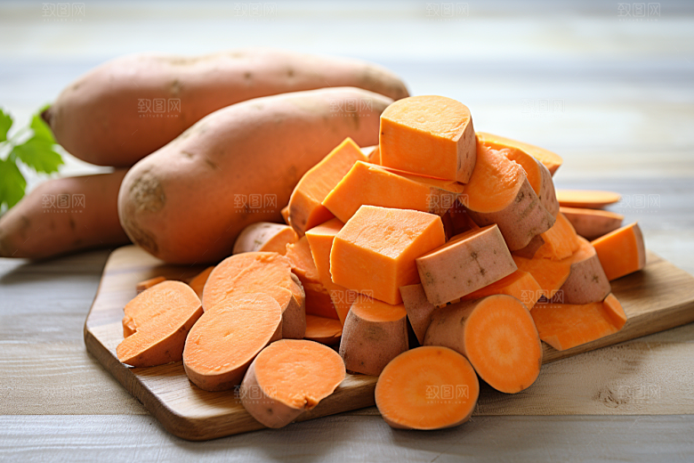 红薯地瓜黄心地瓜食材摄影图
