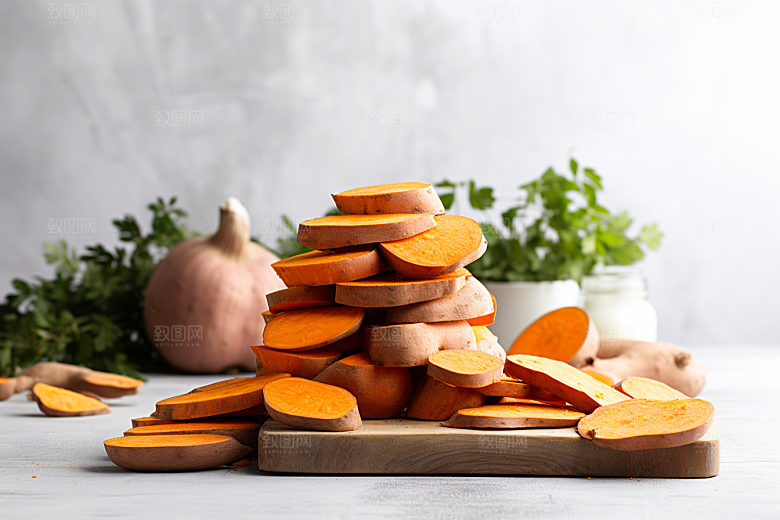 红薯地瓜山芋食材摄影图