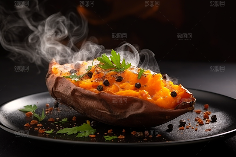 红薯地瓜淀粉主食摄影图
