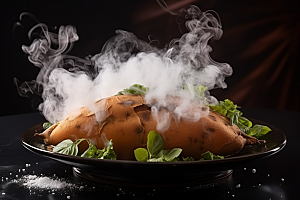 红薯地瓜食材碳水摄影图
