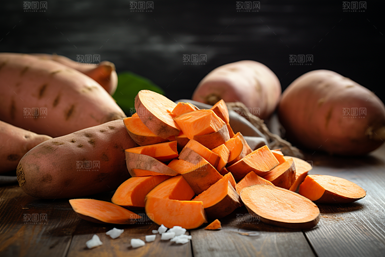 红薯地瓜美食碳水摄影图