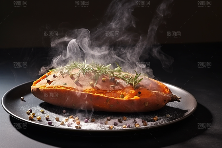 红薯地瓜淀粉美食摄影图