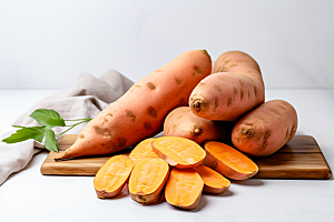 红薯地瓜主食美食摄影图