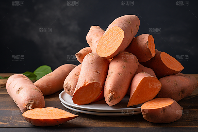 红薯地瓜食材主食摄影图