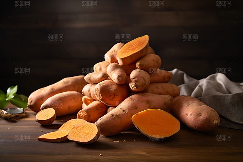 红薯地瓜杂粮主食摄影图