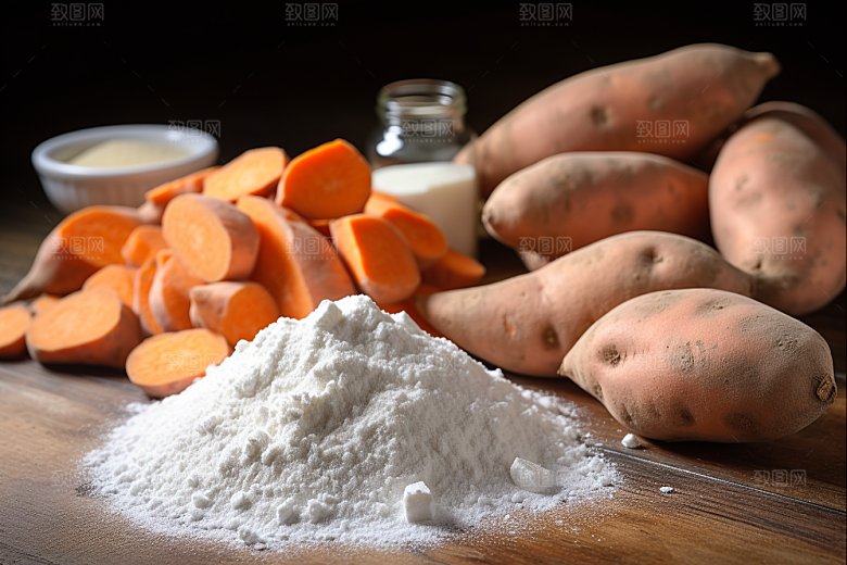 红薯地瓜食材淀粉摄影图
