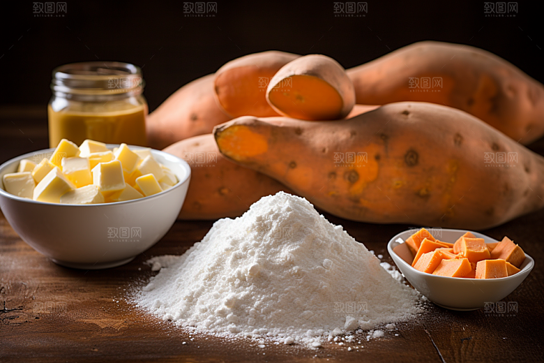 红薯地瓜美食黄心地瓜摄影图