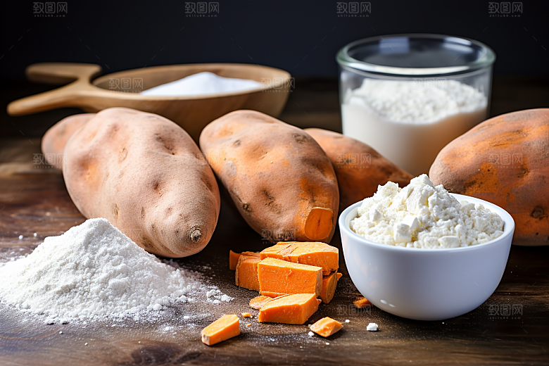 红薯地瓜美食黄心地瓜摄影图