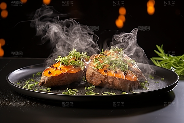 红薯地瓜碳水美食摄影图
