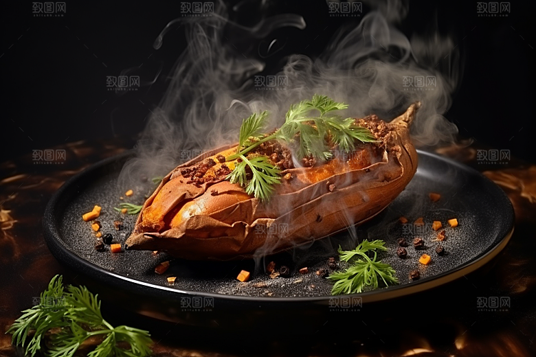 红薯地瓜美食碳水摄影图
