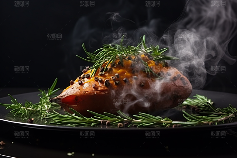 红薯地瓜黄心地瓜美食摄影图