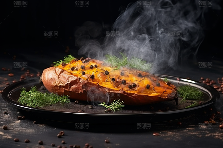 红薯地瓜淀粉美食摄影图