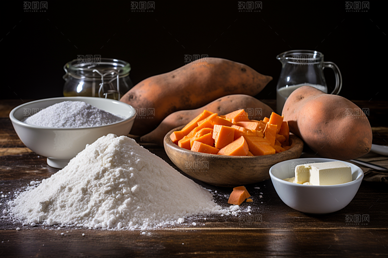 红薯地瓜食材山芋摄影图