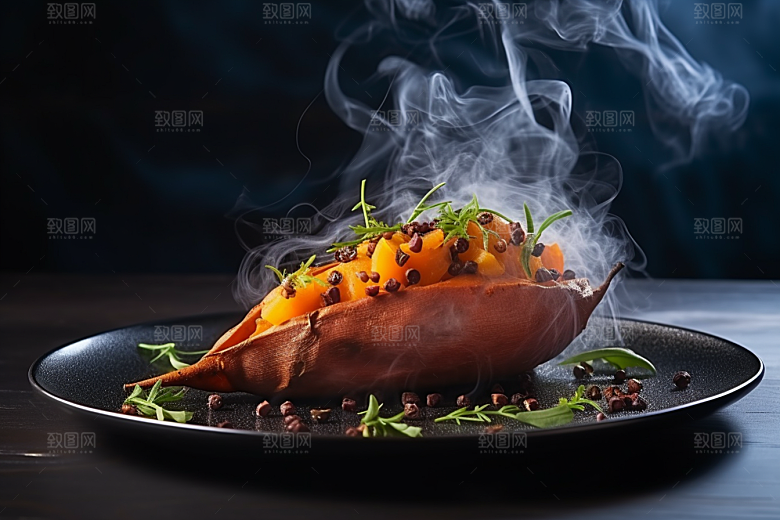 红薯地瓜黄心地瓜山芋摄影图