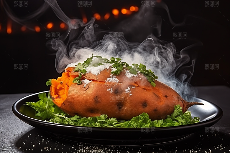 红薯地瓜碳水食材摄影图