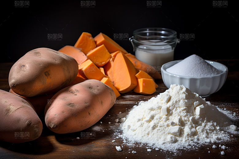 红薯地瓜黄心地瓜食材摄影图