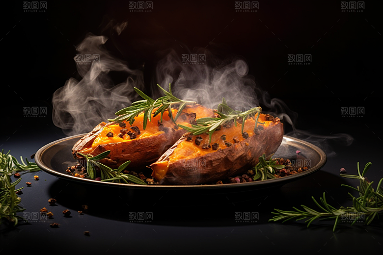 红薯地瓜食材碳水摄影图