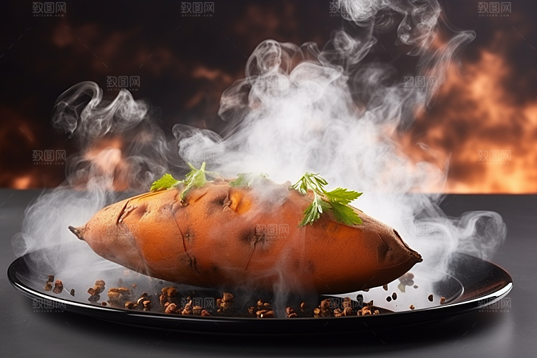 红薯地瓜主食食材摄影图