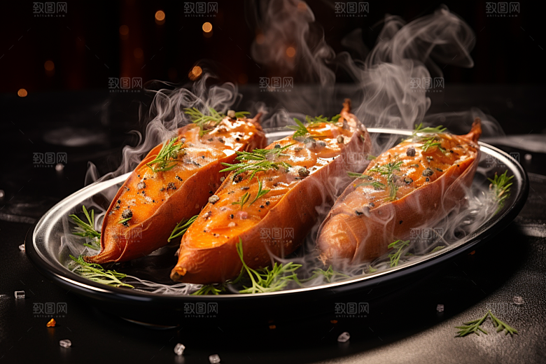 红薯地瓜主食淀粉摄影图