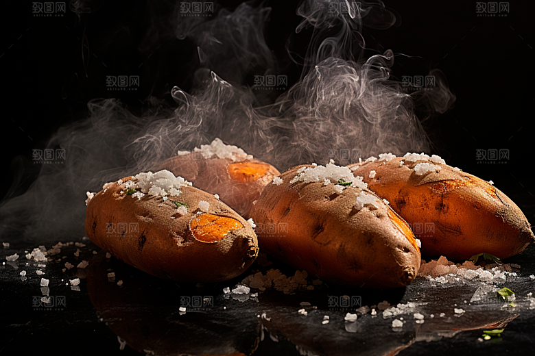 红薯地瓜主食淀粉摄影图
