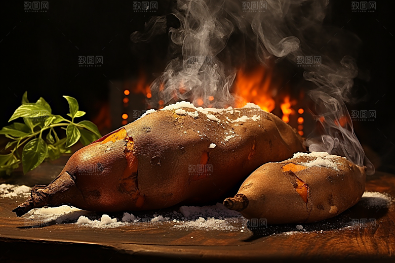 红薯地瓜淀粉美食摄影图
