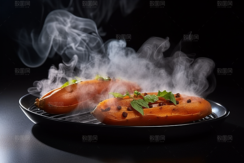 红薯地瓜美食食材摄影图