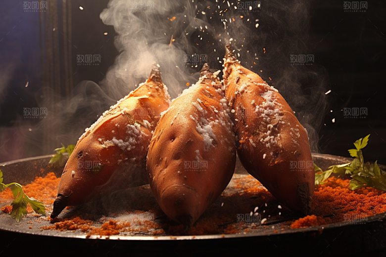 红薯地瓜山芋美食摄影图