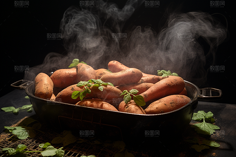 红薯地瓜主食黄心地瓜摄影图