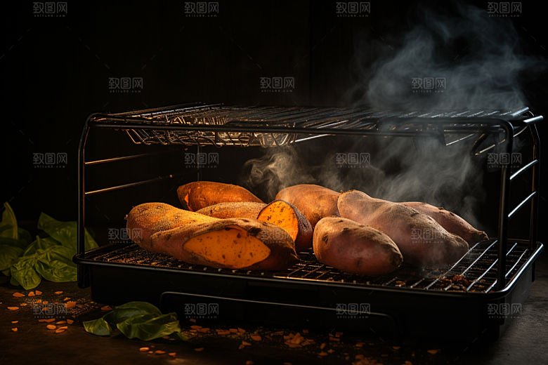 红薯地瓜淀粉食材摄影图