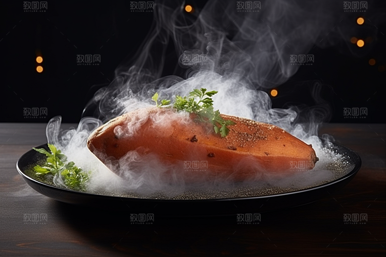 红薯地瓜美食黄心地瓜摄影图