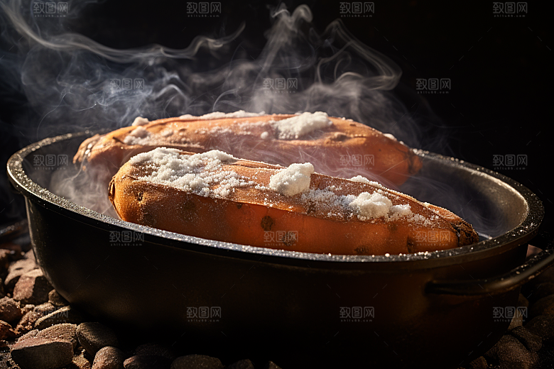 红薯地瓜食材淀粉摄影图